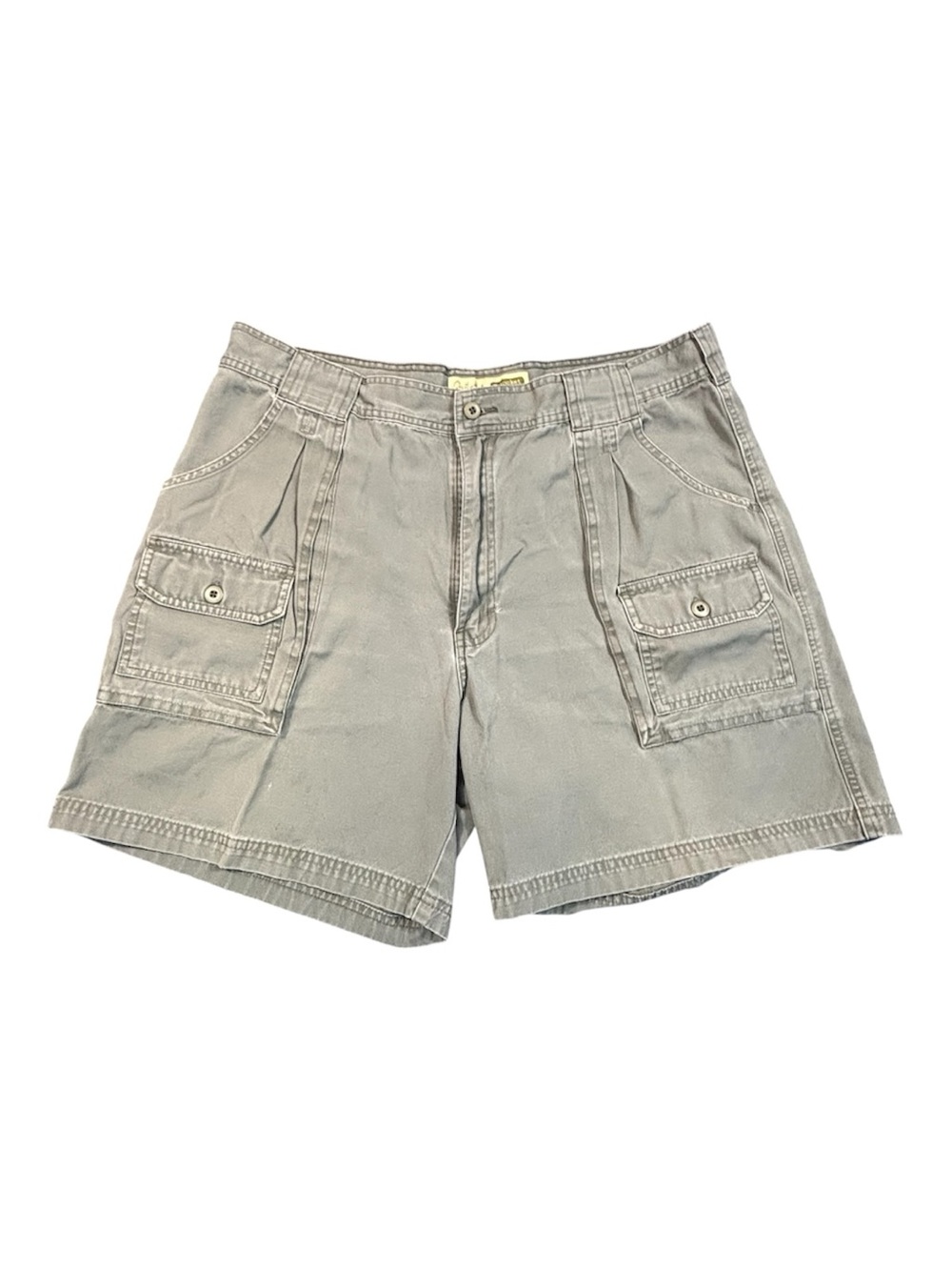 Cabela's 7-Pocket Hiker Shorts Men 38 Gray 100% Cotton Canvas Cargo Outdoor